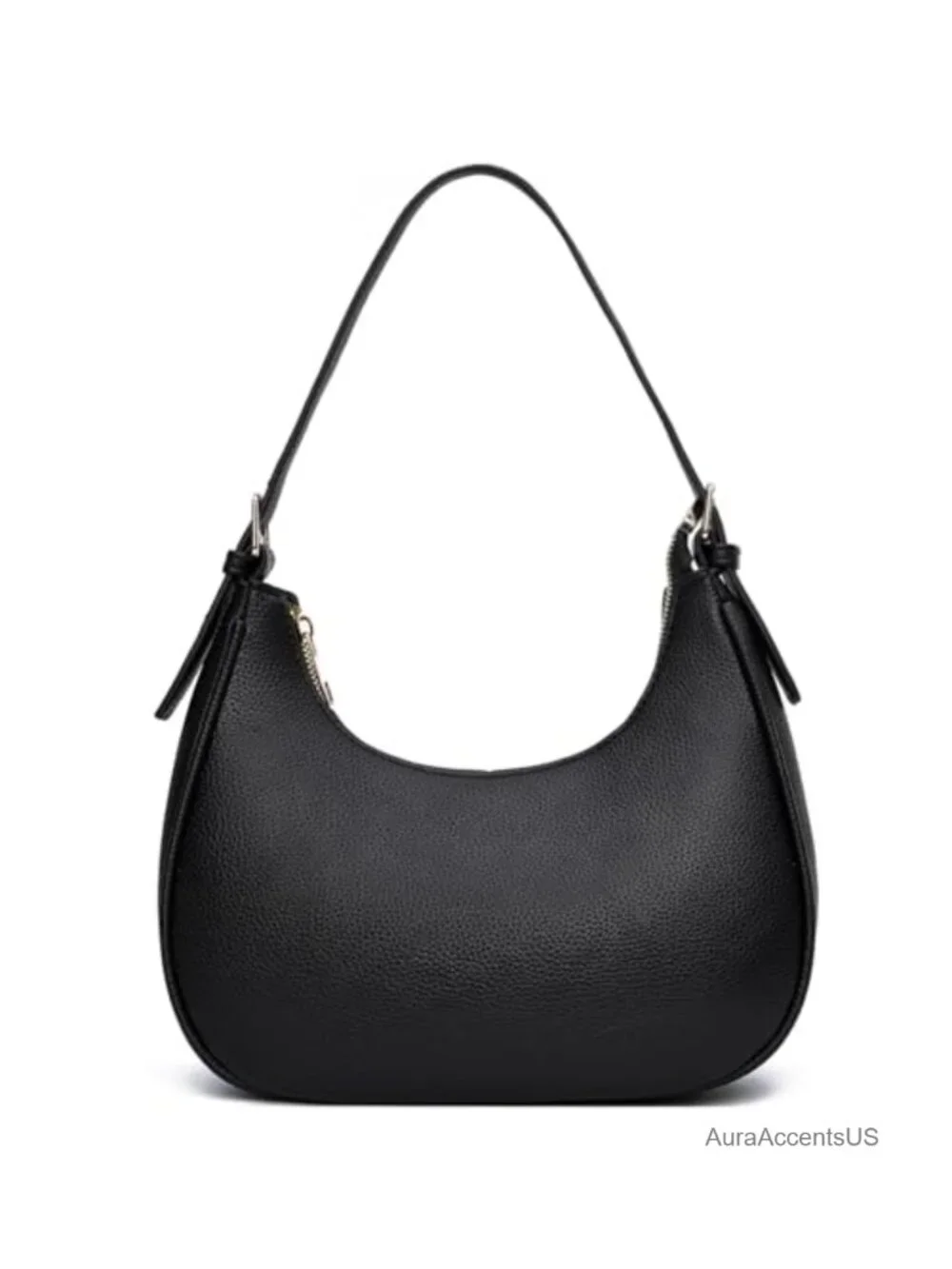 Small Crescent Hobo Shoulder Bag Vegan Leather Crossbody Purse